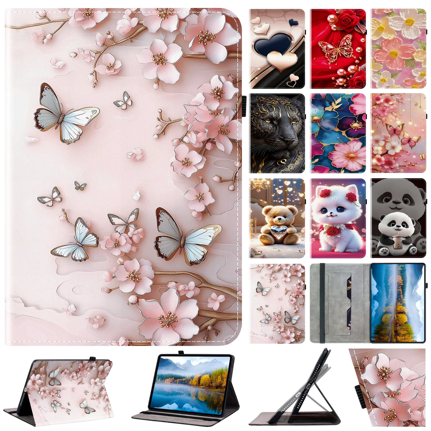 Tablet Case For iPad Air iPad 5th 6th 7th 8th Gen iPad 10.9 2022 11th 2025 Pro 11 2024 Mini 6 2024 Leaher Flip Cover