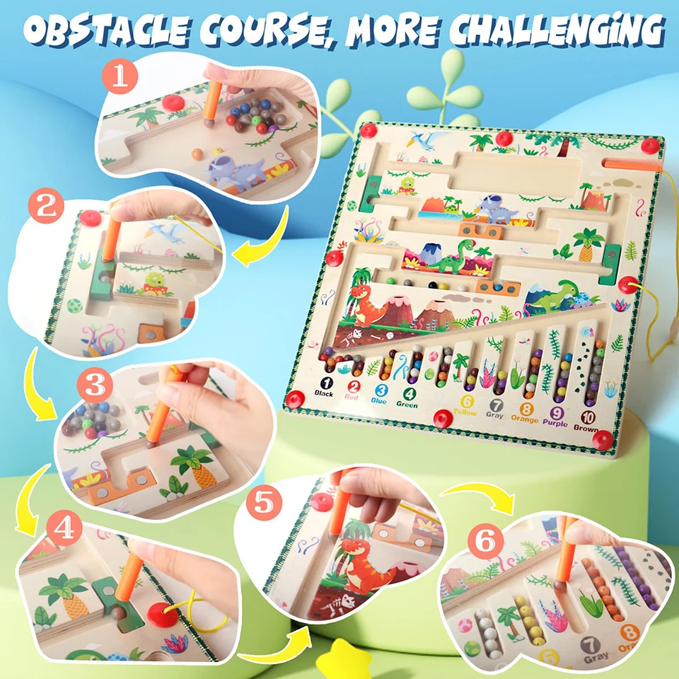 Labirinto Magnetico Di Colori E Numeri Giochi Montessori Bambini 3 4 5 6 0 12