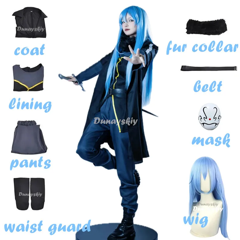 

Anime That Time I Got Reincarnated As A Slime Cosplay Rimuru Tempest Cosplay Costumes Suit Wig Mask Halloween Costume for Women