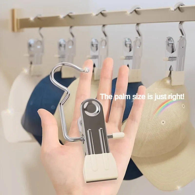 Multifunctional Clip Traceless Hat Clip Hook for Drying Clothes Windproof Hat Hook Clothespin Universal Storage