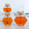 100ml/380ml Bamboo Wood Cover Hexagonal Glass Jar with  Stirring Dipper Hexagon Honey Container 100ml Iron Cap Storage Bottle 1