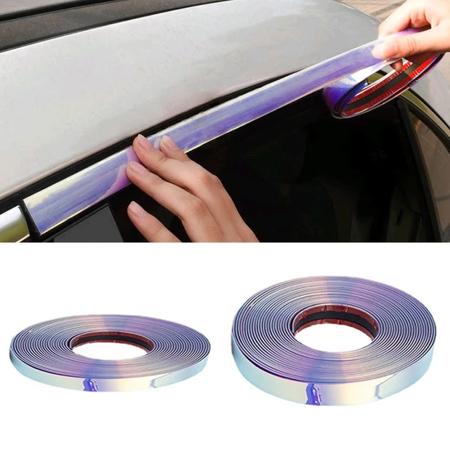 Colorful Car Side Door Chrome Strip Moulding Decor Self Adhesive Bumper  Protector Trim Tape Car Anti Collision Strip Sticker - AliExpress