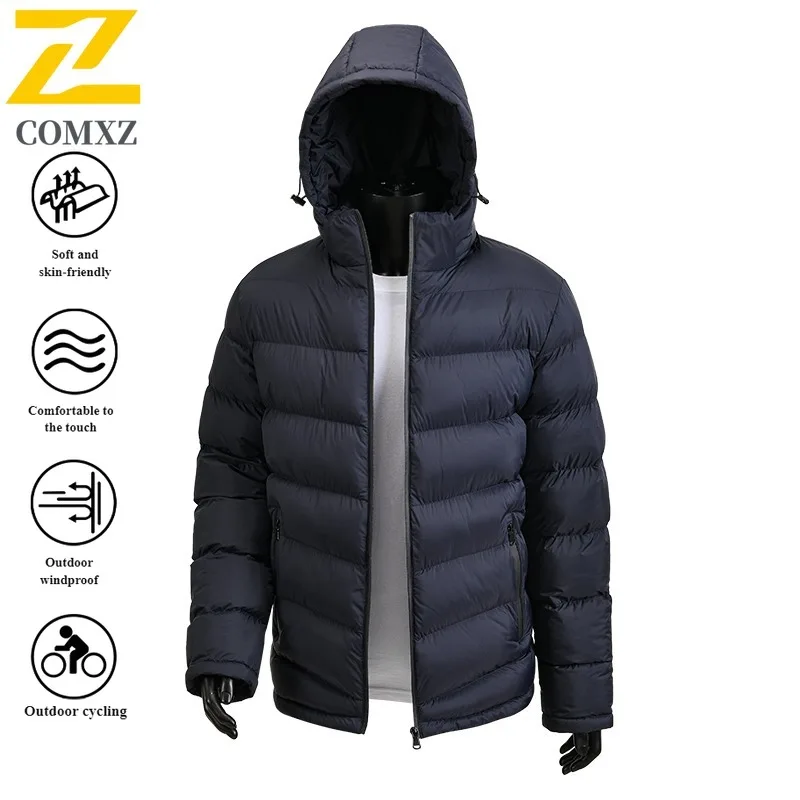 Men's Winter Jacket Oversized Thermal multifunctional Windproof Cotton Coat Outdoor Warm Parka with Pockets Streetwear Loose Fit