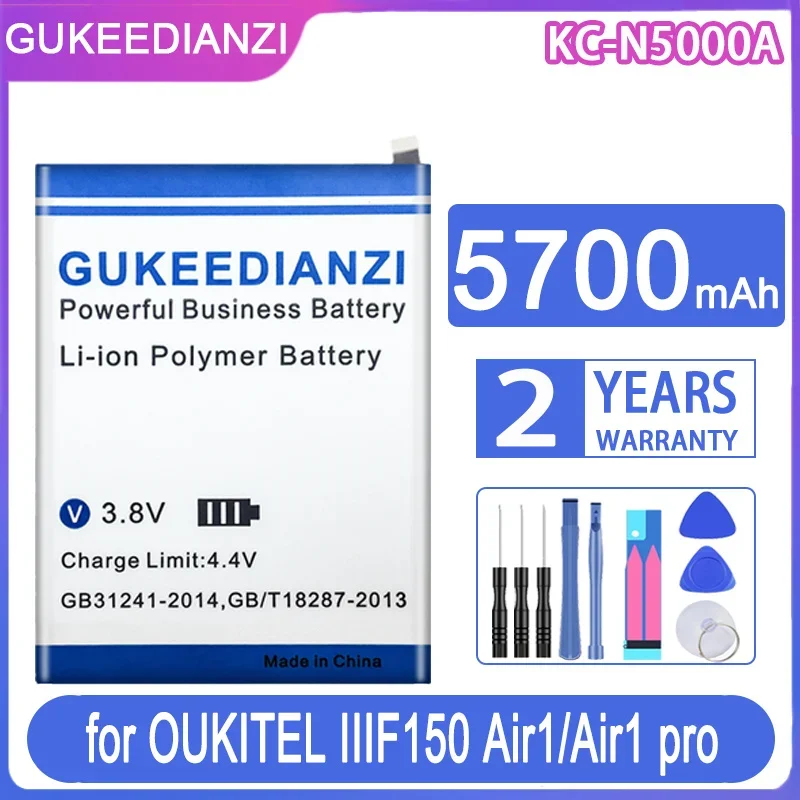 

GUKEEDIANZI Replacement Battery KC-N5000A (Air 1) 5700mAh for OUKITEL IIIF150 Air 1 pro Air1 pro 1pro