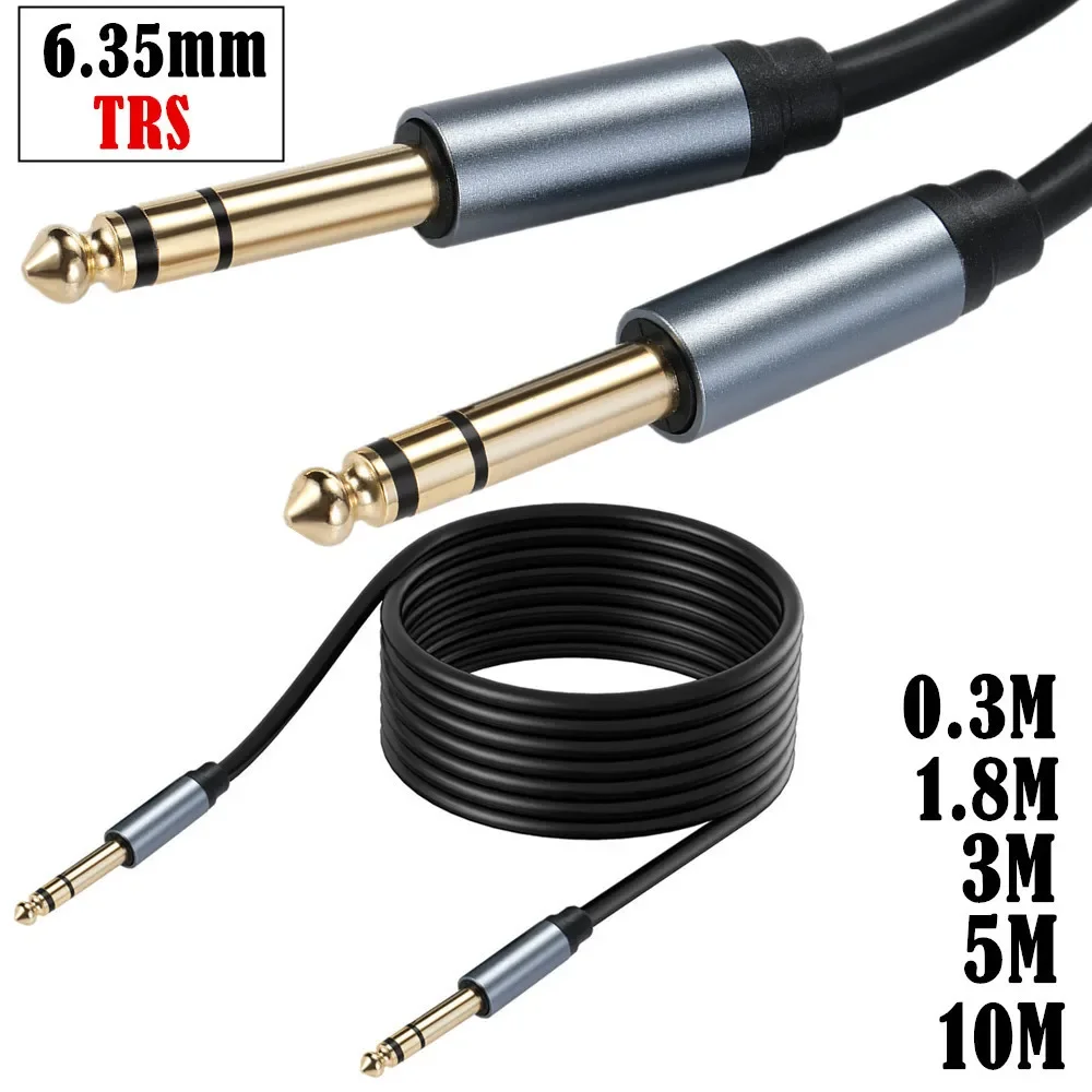 

1/4 Inch TRS Instrument Cable ,Straight 6.35mm Male to male Jack Stereo Audio Interconnect Cord,6.35 mm Balanced Line