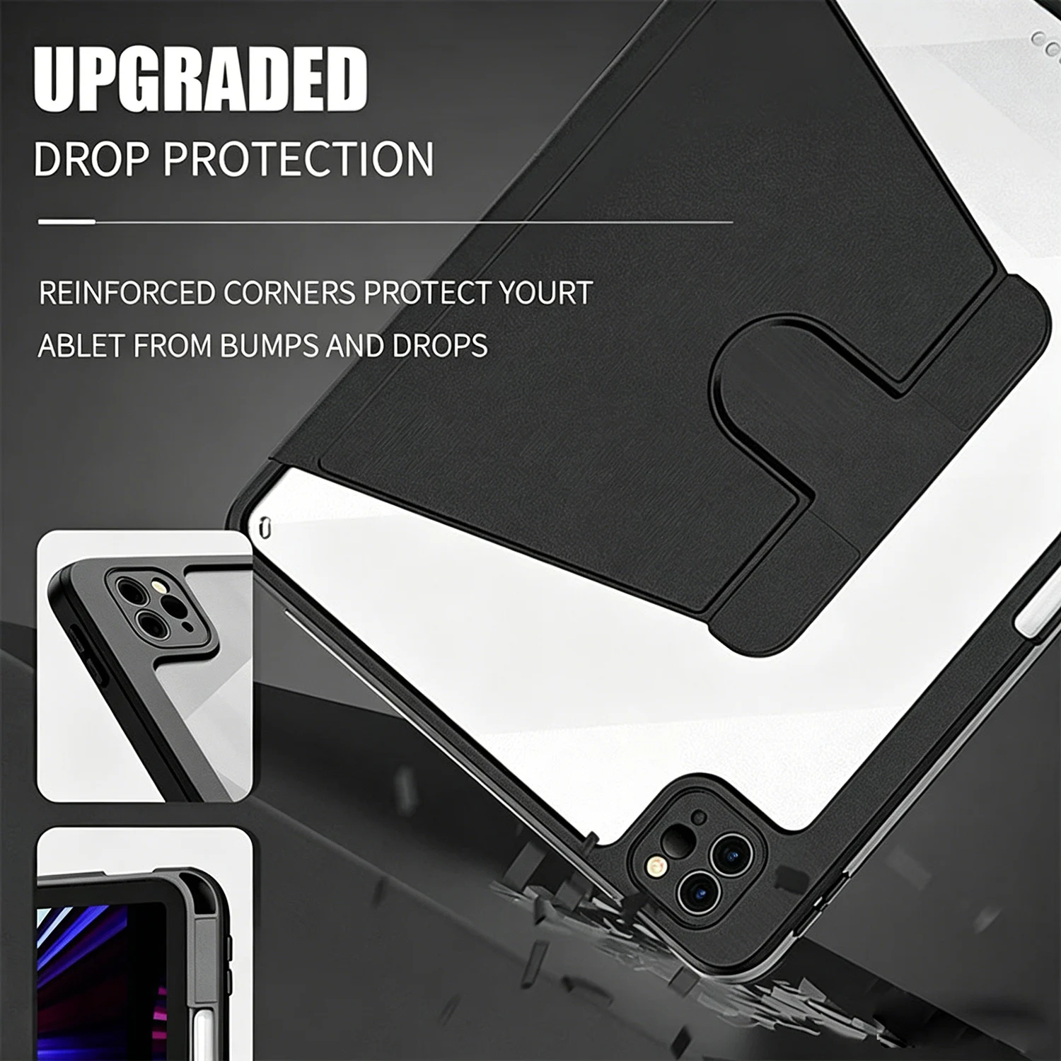 360-Degree Rotating iPad Stand Cover