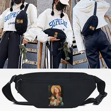 

Waist Bag 2022 New Pastoral Girl Print Chest Bag Canvas Fanny Pack Street Crossbody Pack Casual Travel Bags Unisex Shoulder Pack