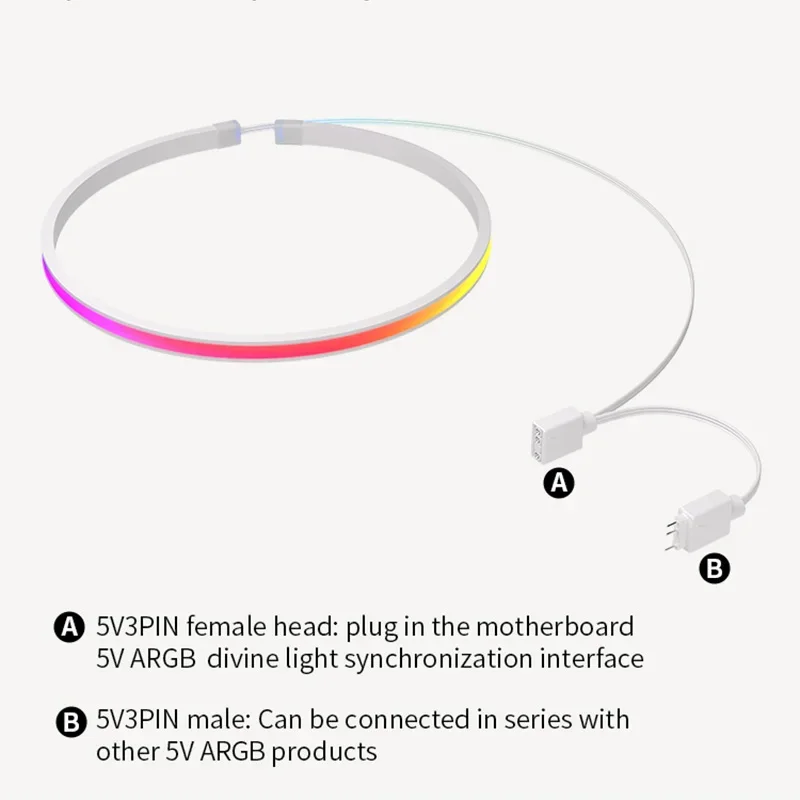 รูปสินค้า แถบไฟ LED ARGB ยืดหยุ่น 40 ซม. ตกแต่งเคสคอม 5V 3PIN