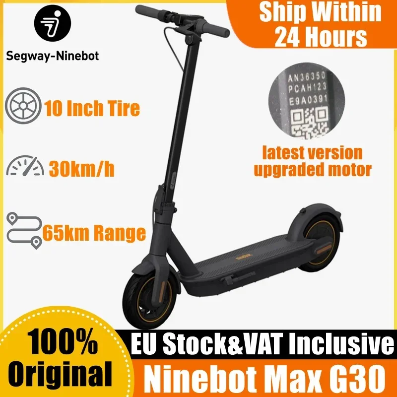 E-Scooter SEGWAY-NINEBOT Max G30 LD Engine Power: 350 W Max. Engine Power:  700 W Max. Reach: 40 km Max. Speed: 20 km/h Charging Time: 6,5 h Battery  Capacity: 36V 376 Wh Weight