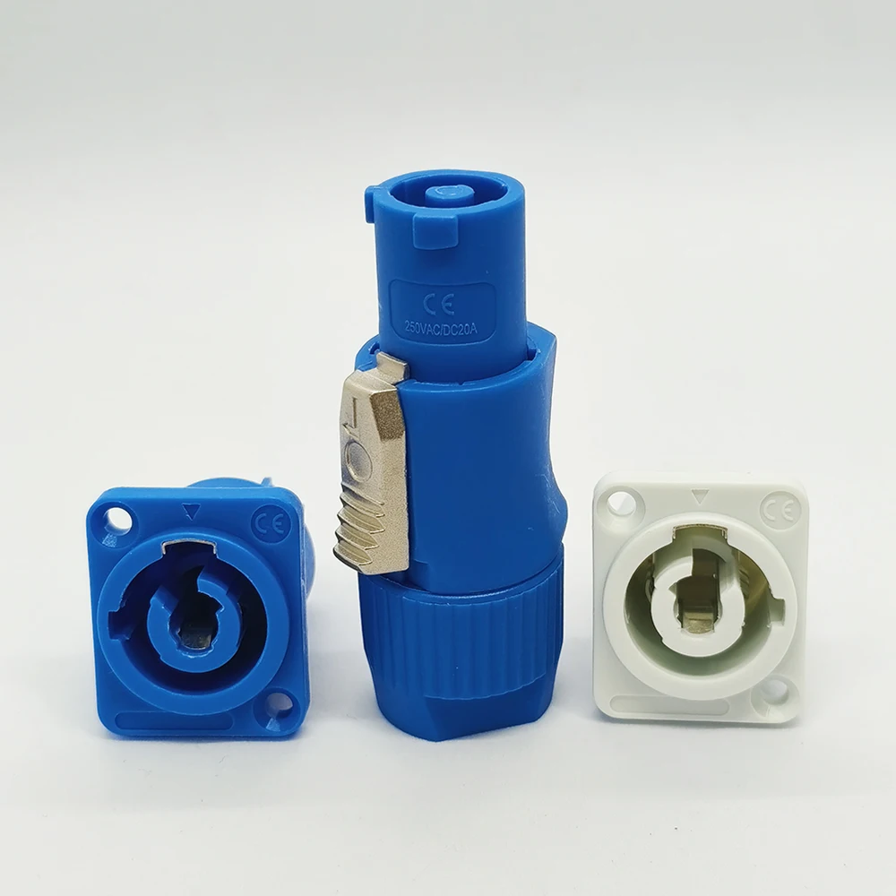 1 Stück 250V 3-Pin Lautsprecher-Chassis-Adapter PowerCon-Stecker 20A AC-Kabel Speak-ON-Steckverbinder Stromstecker (männlich/weiblich) für LED-Bildschirm