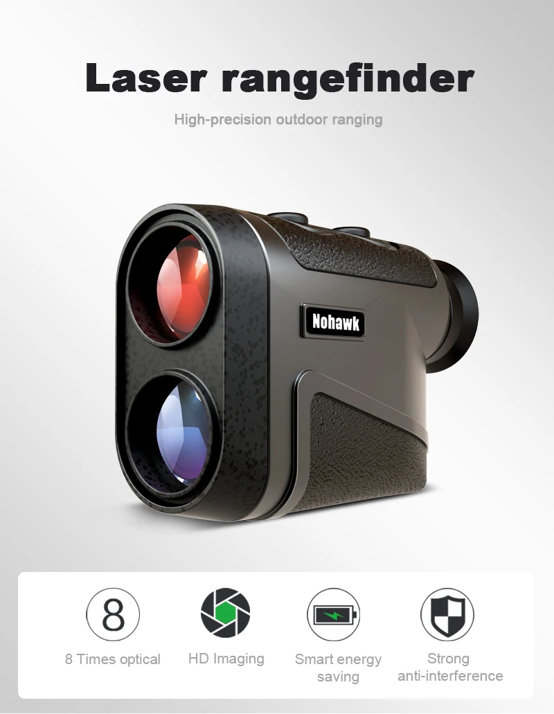Nohawk A2 800m 1200M 1500M 8X Measuring Long Distance Golf & Hunting Laser Rang