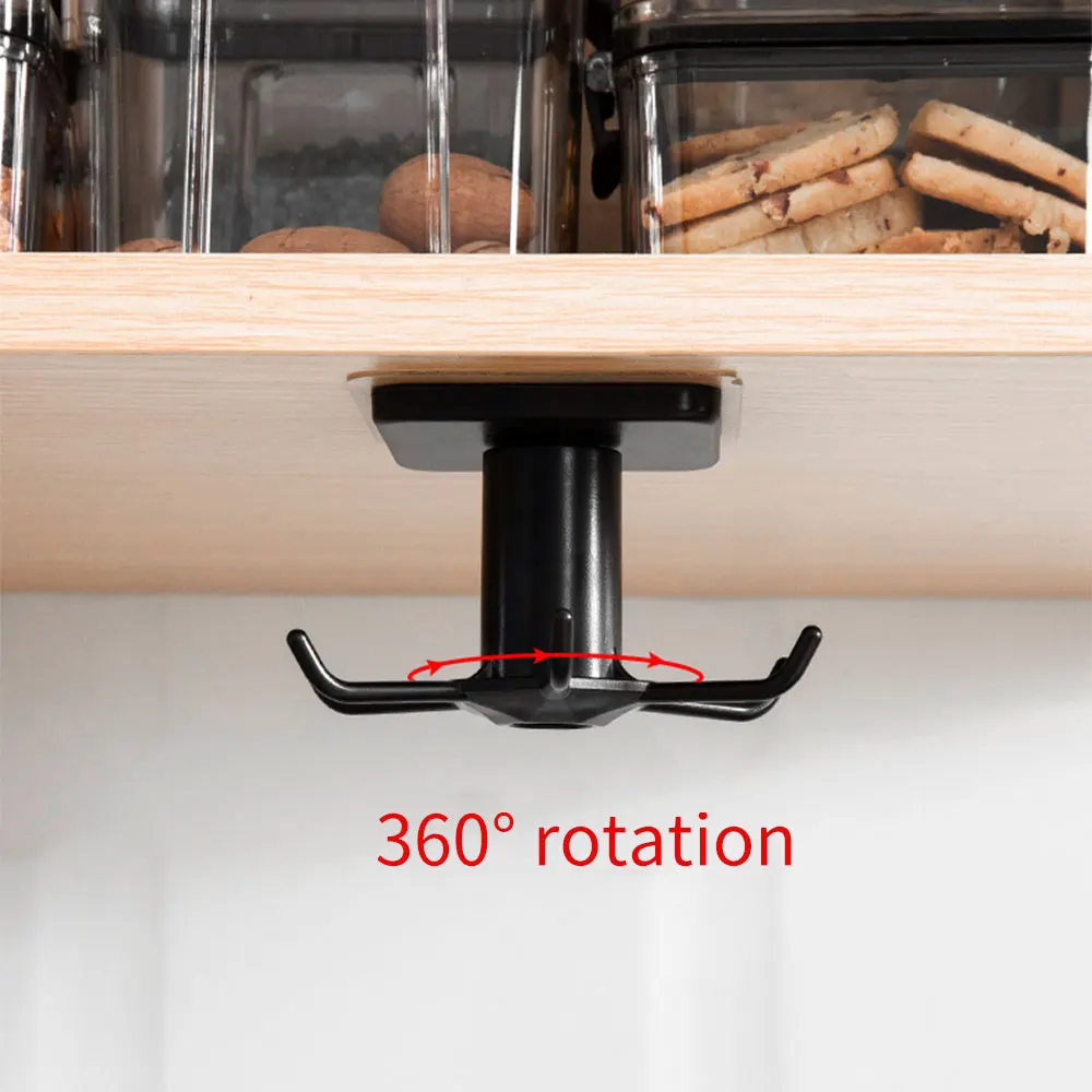  4 Pieces 360 Rotating Folding Hook Multi-purpose