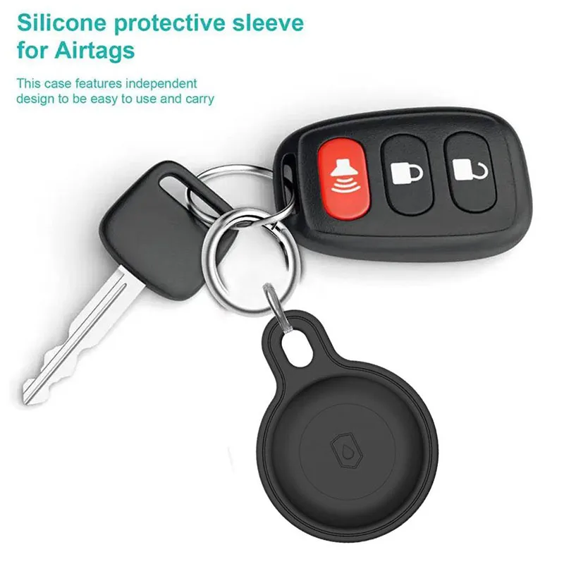 Silicon Keychain for Apple Airtags Case Protective Cover 360&deg; Waterproof Airtag Holder Accessories