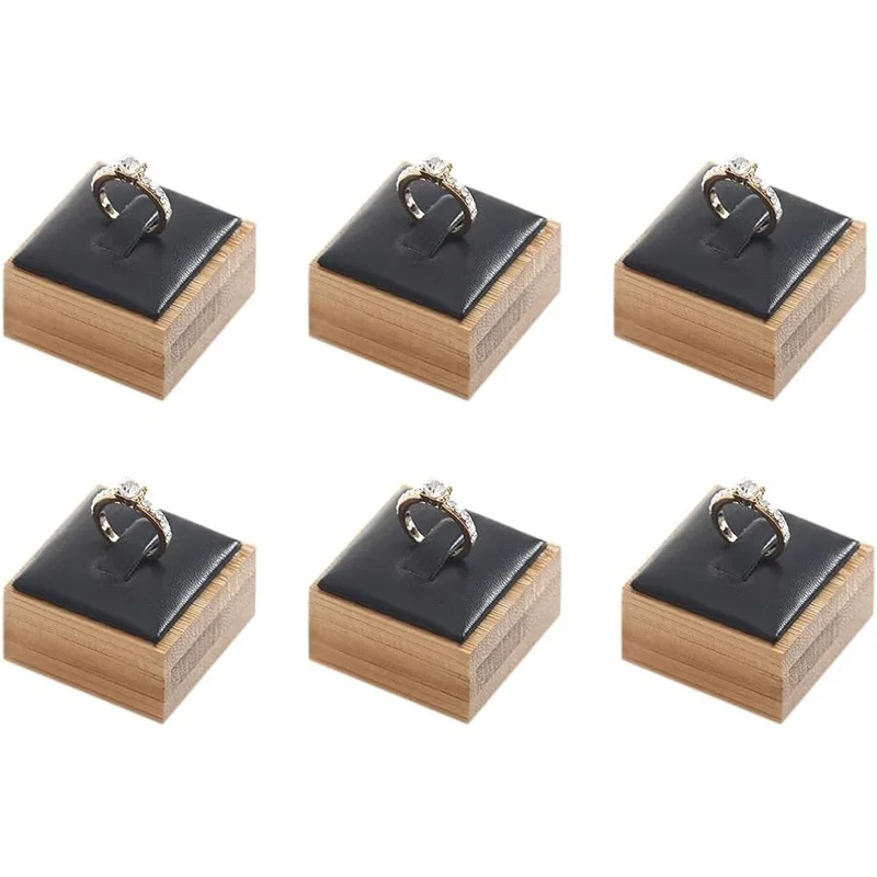 Bamboo Ring Holder Organizer with Velvet Mat
