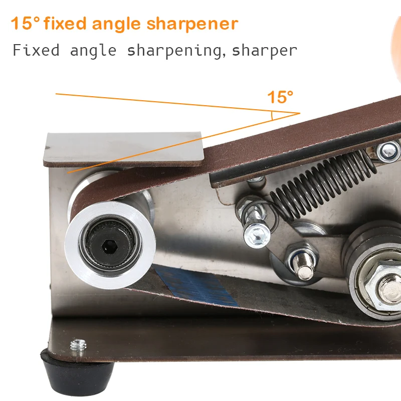 S8d39e6958f304049a5911409111d7dc7C Mini Electric Belt Sander DIY Angle Blade Sharpening Machine Polishing Grinding Machine Desktop Cutter Edges Power Tool Mallzona