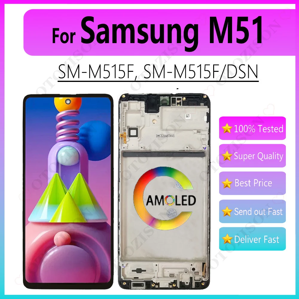 AMOLEDForSamsungGalaxyM51LCDWithFrameM515ScreenDisplaySM-M515FSM-M515F/DSNLCDTouchDigitizerAssemblyM51Screen-AliExpress509