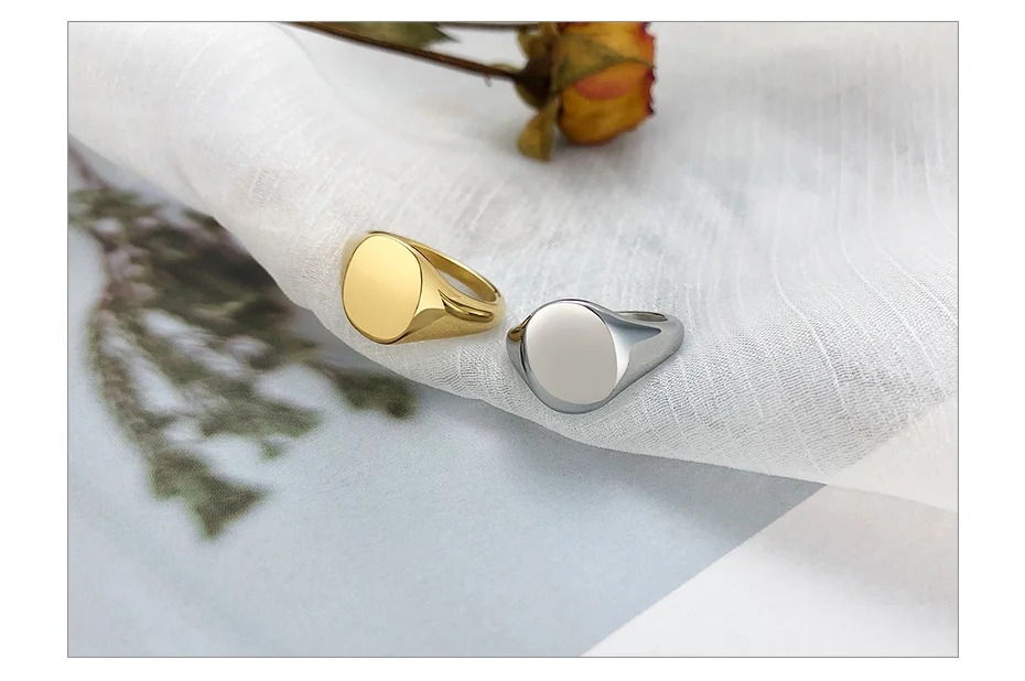 Vnox Maßgeschneiderter Siegelring für Männer und Frauen, klobiger Punk-Stempel, quadratisch, rund, Fingerband, Rock, sanfte brüderliche Ringe, Geschenk – Detail 8