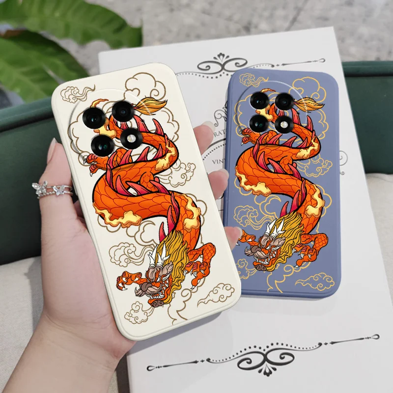 Red Flame Dragon Liquid Silicone Phone Case Cover