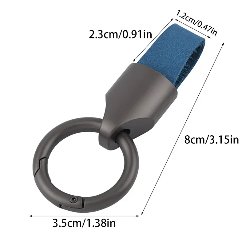Cowhide Leather Keychains for Women Men Waist Belt Buckle Carabiner Car Pendant Key Chains Rings Keyring Bag Gifts