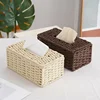 Handmade Woven Paper Box Napkin Paper Box Household Tissue Box Rattan Woven Paper Box Creative Tissue Tube Woven Basket 1