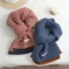 2025 New Korean Style Color Block Stripe Knitted Woolen Scarf Women's Autumn Winter Warm Versatile Student Couple Neck Warmer