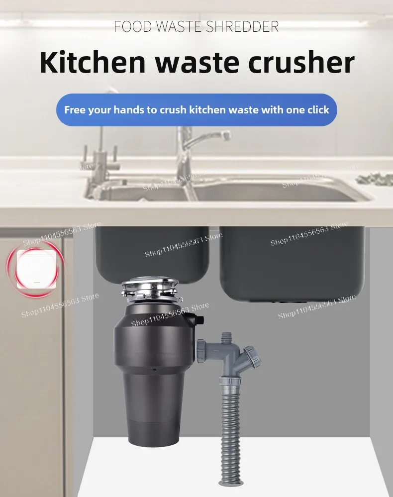 Kitchen food waste disposal, household silent food waste crushing garbage disposal machine