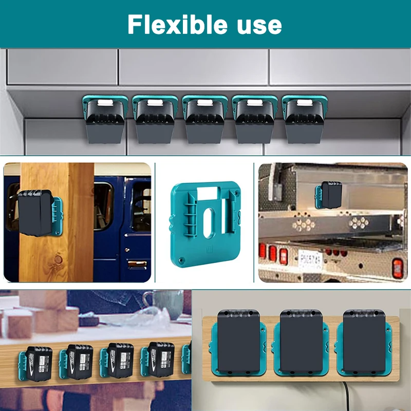 Makita 14.4V 18V 리튬 이온 배터리 도구 용 5 팩 배터리 보관함 기계 홀더 보관함 벽 장착 브래킷 고정
