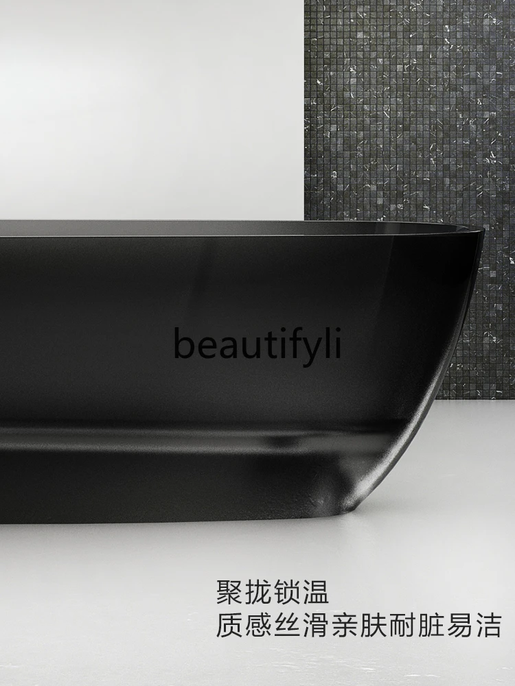 Bathtub transparent resin household free-standing oval color hotel homestay light luxury bathtub
