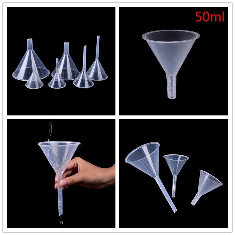 1Pcs 1/2" 50ml Mini And Clear Mouth Dia Laboratory Transfer Perfume White Plastic Filter Funnel