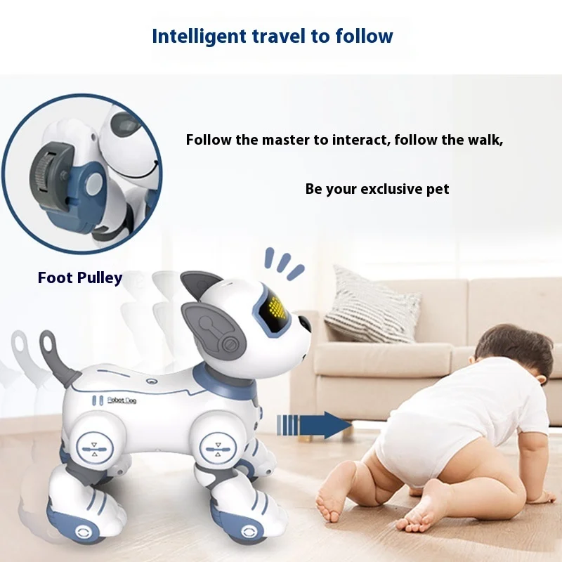 Remote control touch programming intelligent early education machine stunt walking dancing dog robot puzzle boy electronic toy 5