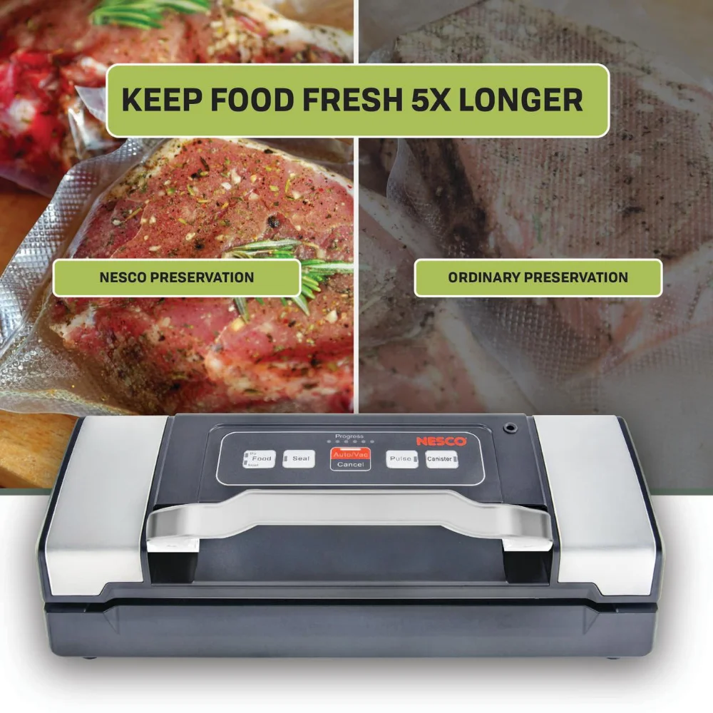 Nesco Vs-09 Deluxe Vacuum Sealer, One Touch, Fully Automatic