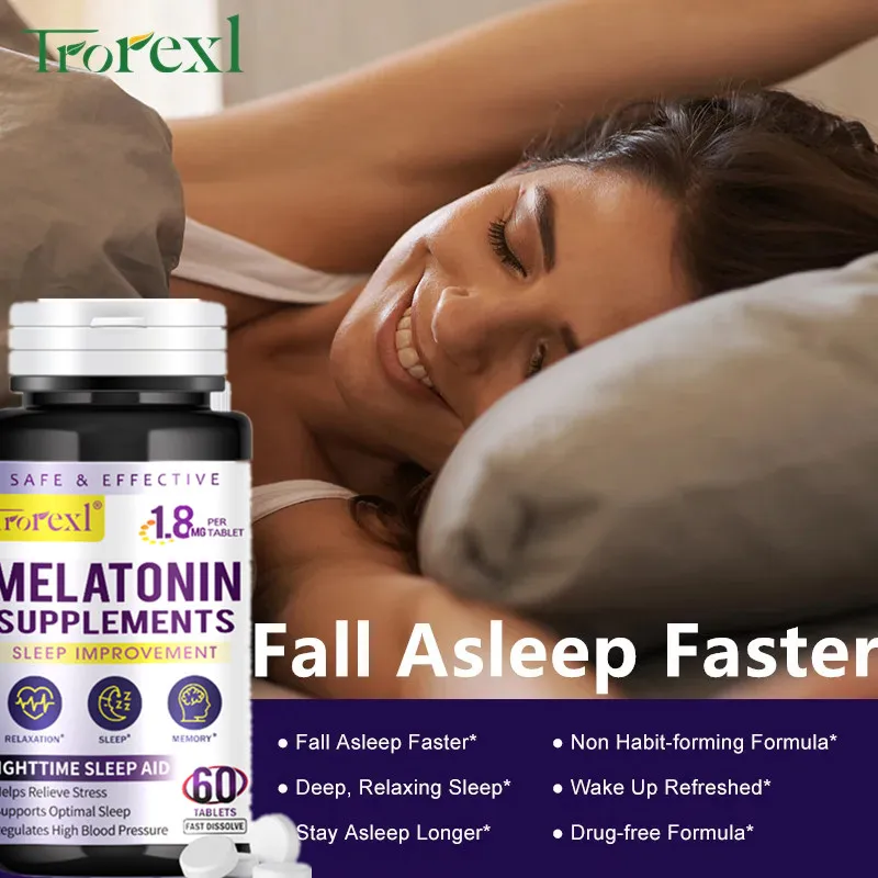 

Melatonin Sleeping Pills Anxiety Stress Relief Help Deep Sleep Save Insomnia Supplements Healthy Sleep Fall Asleep Faster Longer