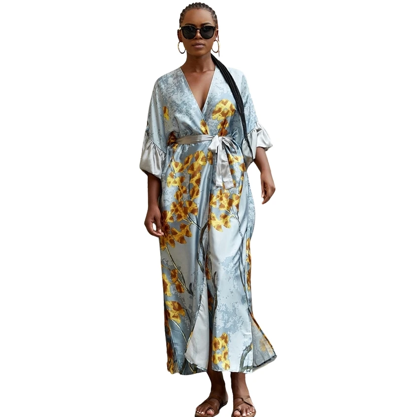 

Cardigan Dashiki African Maxi Dress Women Batwing Sleeve Loose Boubou Africa Clothing Fashion New Print Long Robes Vestidos