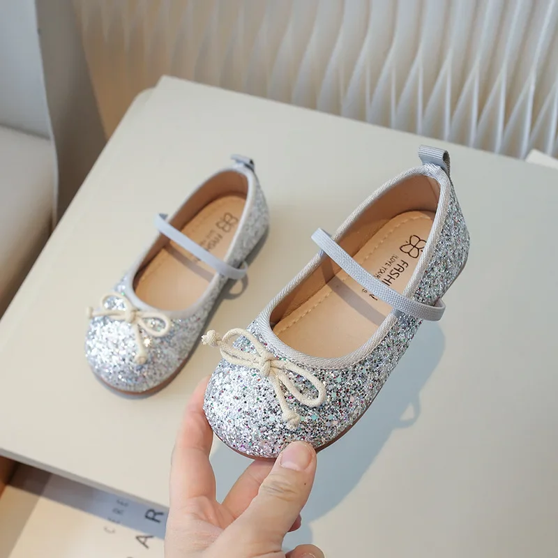 Glitter Little Mermaid Princess Shoes for Girls Stylish Evening Dress Shoes Girl Bling Birthday Wedding Party Shoes Kids 4