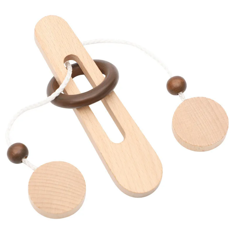 Intelligent Unlock Toy Kong Ming Lock Brain Teaser IQ Puzzles Wooden Toys Montessori Children Adult Decompression Thinking Games 4