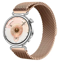18mm Milanese Magnetic Steel Mesh Metal Watch Strap Bracelet, Silver - OPPO Watch X2 mini (Rose gold)