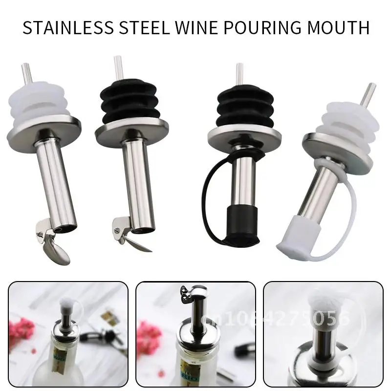 

Liquor Whisky Wine Stainless Steel Pourer Bottle Cap Spout Stopper Mouth Dispenser Bartender Kitchen Bar Tools