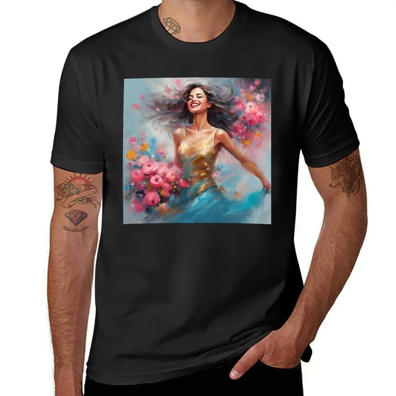 

flower dance T-Shirt blacks blanks plus size tops t shirts men