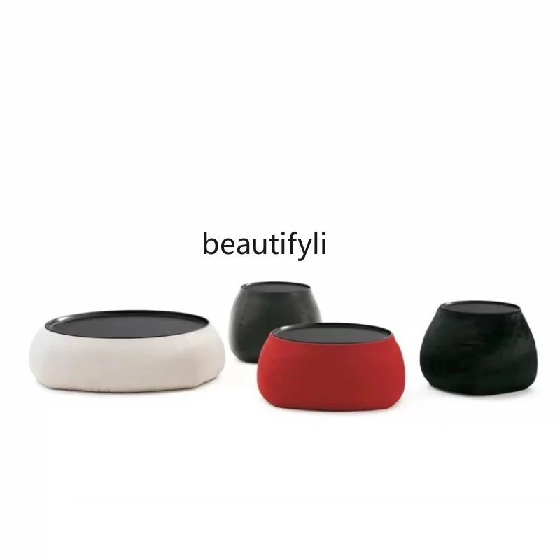 

Simple and Light Luxury Designer round Coffee Table Coffee Table Living Room Storage Organizer Side Table side table