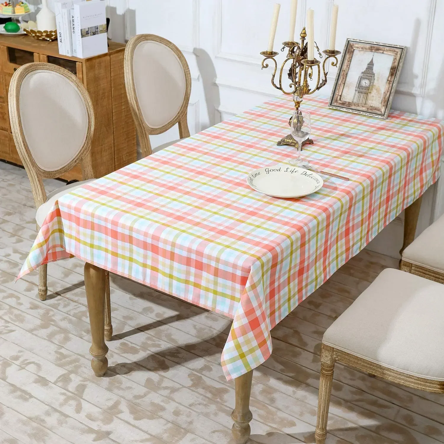 

Table plaid rectangular table tablecloth. Modern house decorative house table
