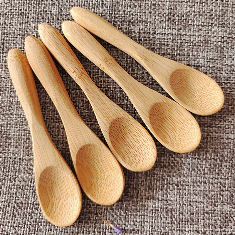 5pcs Mini Ice Cream Spoon Natural Wooden Dessert Scoop Western Wedding  Party Tableware Kitchen Coffee Accessories Tools - AliExpress