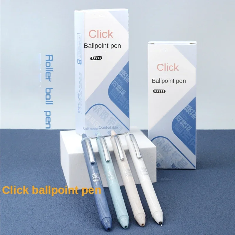 Straight Liquid Ballpoint Pen2024 Push-button Replaceable Core Ballpoint Pen Needle 0.5mm Gel Pens Office Accessories Stationery
