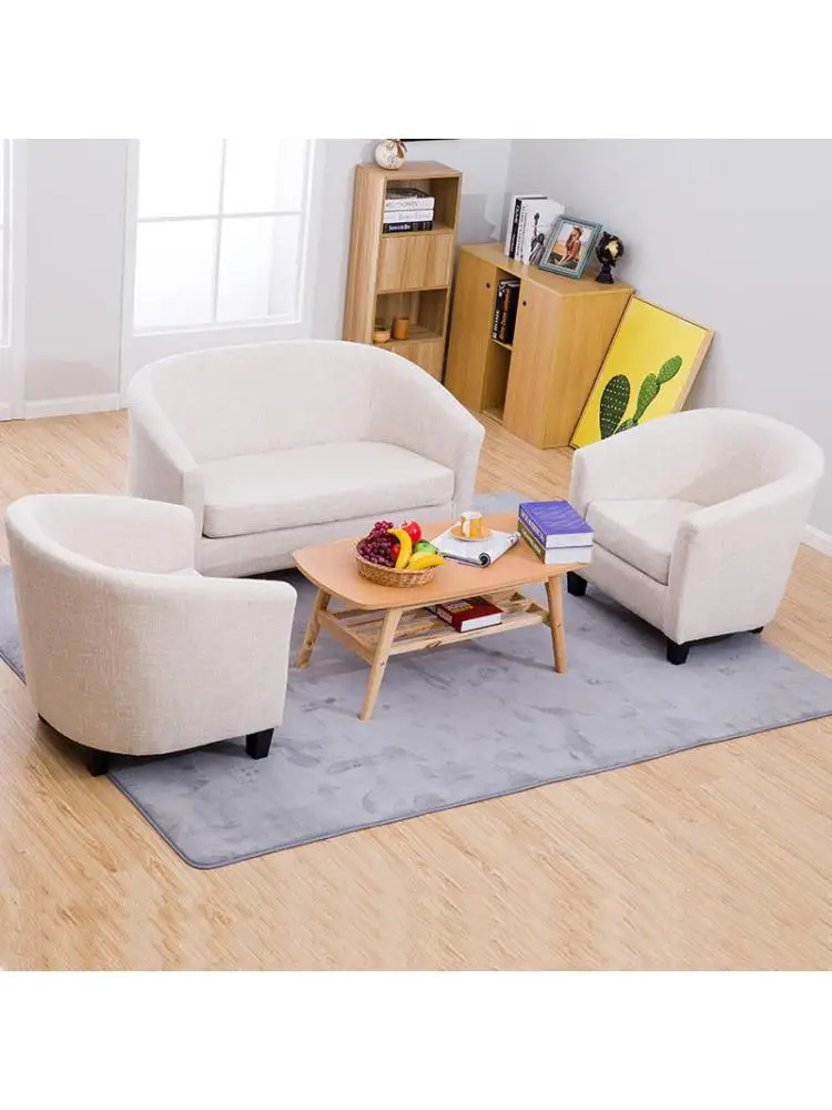 Single sofa leisure card seat hotel cafe sofa small apartment fabric leather net coffee