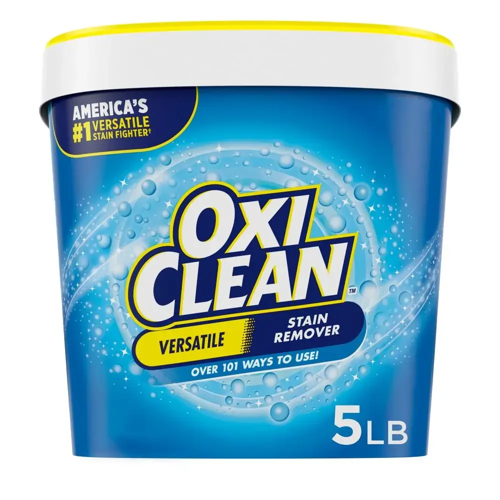 Oxygen-Powered Stain Remover Powder Laundry & Home Use 5lb Container 101 Uses Color Safe Fabric Cleanser Versatile Formula