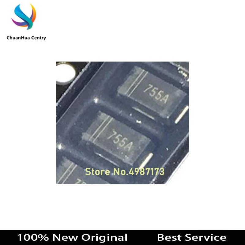 

100 Pcs/Lot 1SMA4755A 755A 43V SMA New and Original In Stock