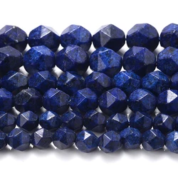 Faceted Colorful Tourmaline Stone Beads for Jewelry Making and Accessories (Lapis Lazuli)