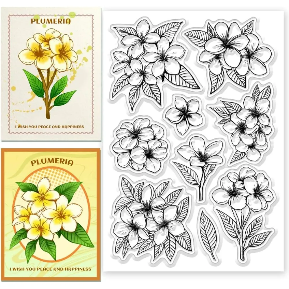 1pc Plumeria Flower Clear Stamps For DIY Scrapbooking