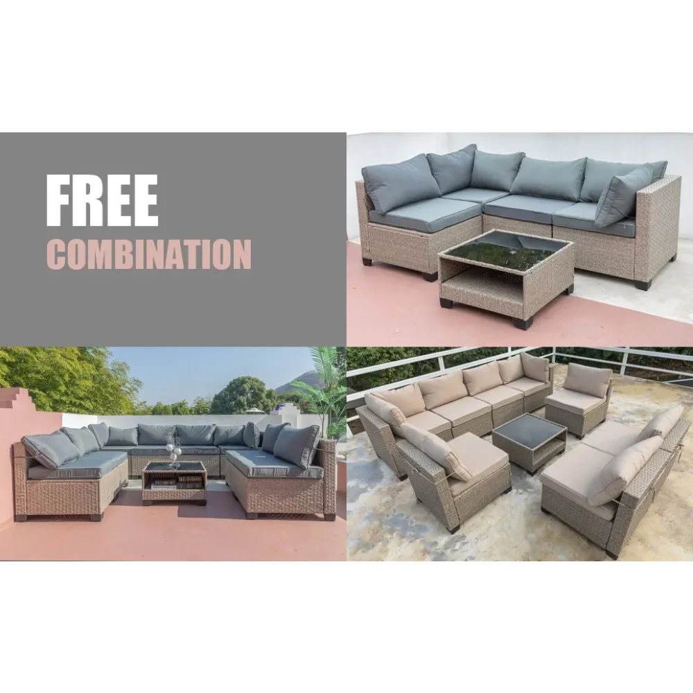 All Weather 8-10 Person Patio Set for Yard.Garden or Poolside