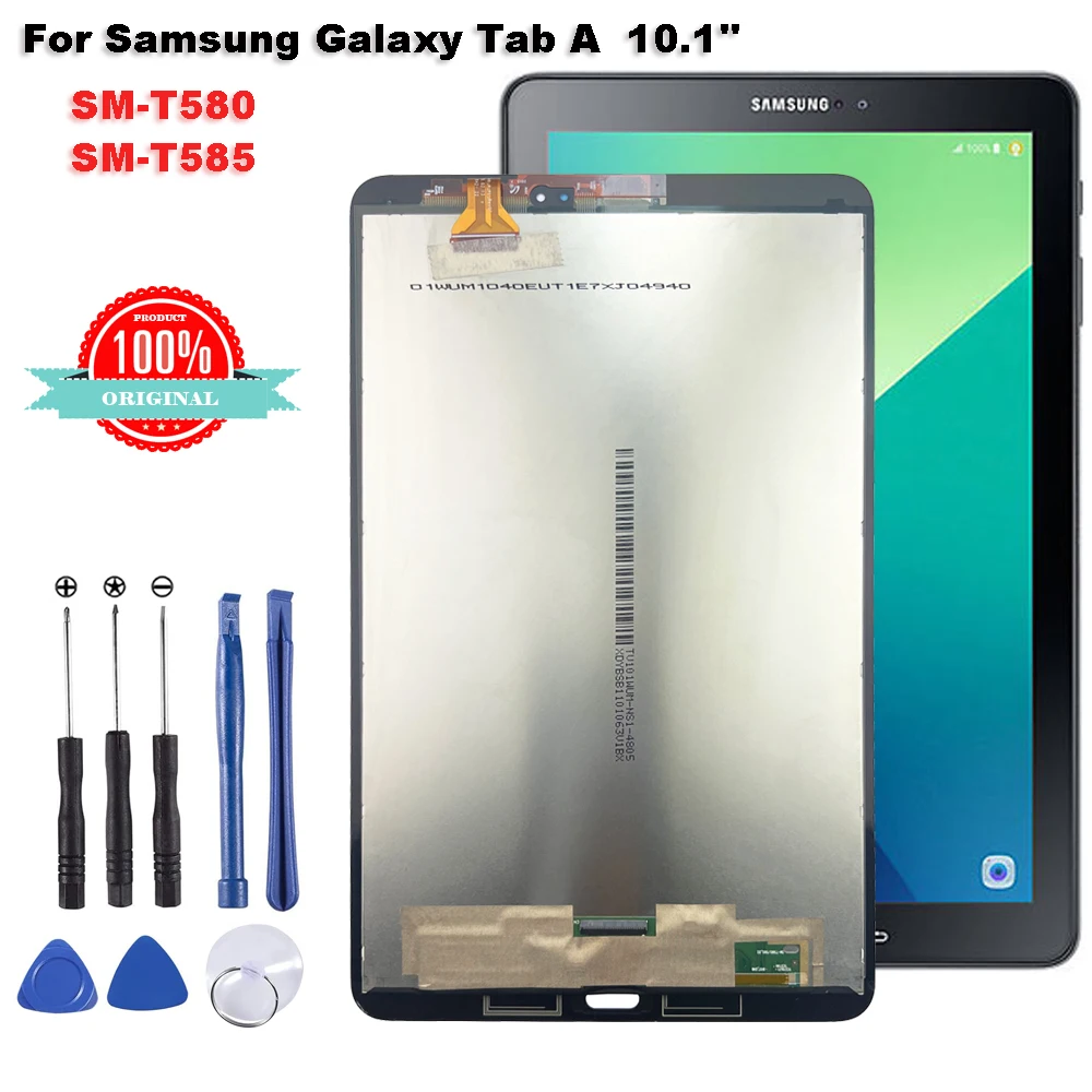 

Original for Samsung Galaxy Tab A SM-T580 SM-T585 T580 T585 10.1'' LCD Display Touch Screen Digitizer Glass Assembly Repair