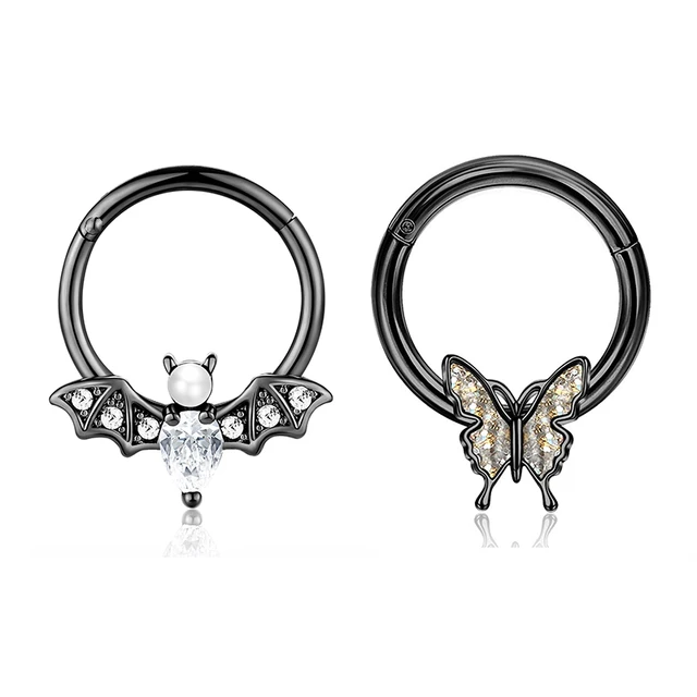 Nose Rings Hoop, 316L Surgical Steel Hinged Nose Rings Hoop 20G 18G 16G 14G Septum  Ring Helix Cartilage Hoop Earring Body Piercing Jewelry 5mm-14mm Diameter,  Gold, Rose Gold, Silver, Black - Walmart.com